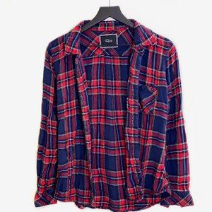 RAILS Red & Navy Blue Plaid Flannel - Medium